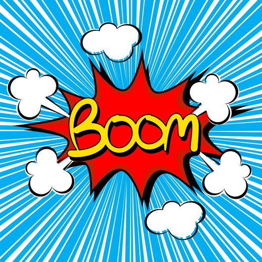 Boom with radial speed. comic speech bubble