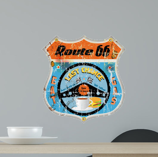 Retro route 66 diner sign, vector illustration