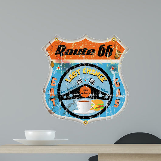 Retro route 66 diner sign, vector illustration