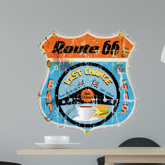 Retro route 66 diner sign, vector illustration