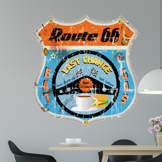Retro route 66 diner sign, vector illustration
