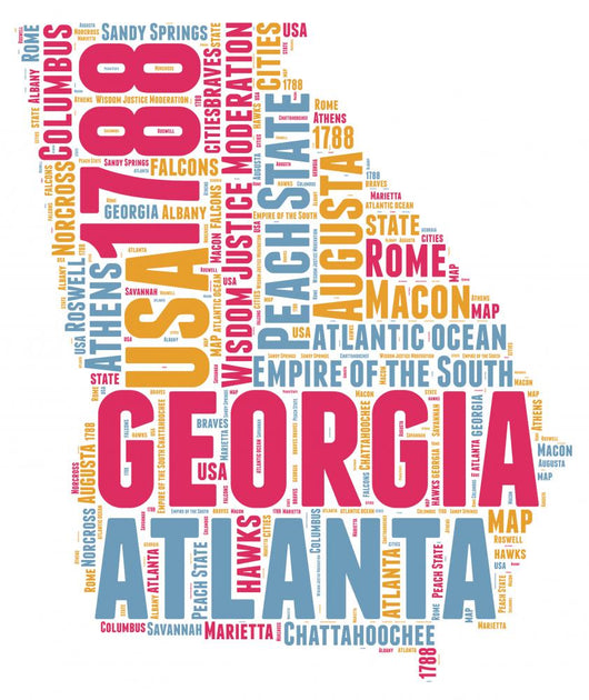 Georgia USA State Map Wall Decal