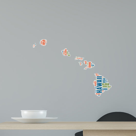 Hawaii USA State Map Wall Decal