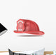 Firefighter Helmet. Classic Red with badge. Isolated. Wall Decal