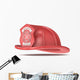 Firefighter Helmet. Classic Red with badge. Isolated. Wall Decal