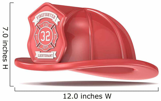 Firefighter Helmet. Classic Red with badge. Isolated. Wall Decal