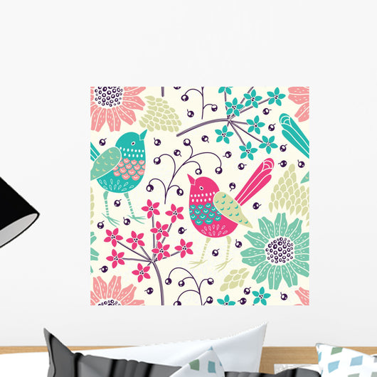 Seamless Floral Pattern Wall Decal Design 5