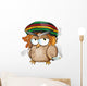 jamaican owl cartoon on white background Wall Decal