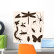 Vector Set of  Insects Silhouettes Wall Mural