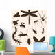 Vector Set of  Insects Silhouettes Wall Mural