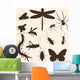 Vector Set of  Insects Silhouettes Wall Mural