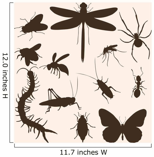 Vector Set of  Insects Silhouettes Wall Mural