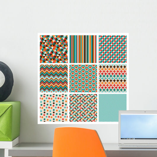 Seamless Retro Geometric Hipster Wall Decal