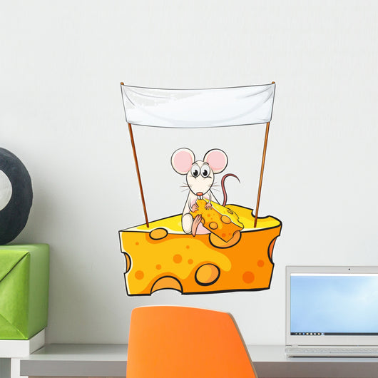 Rat Sitting above Cheese Wall Decal