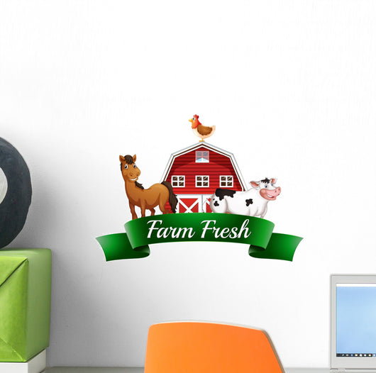 Farm Animals, a Barnhouse and a Signboard