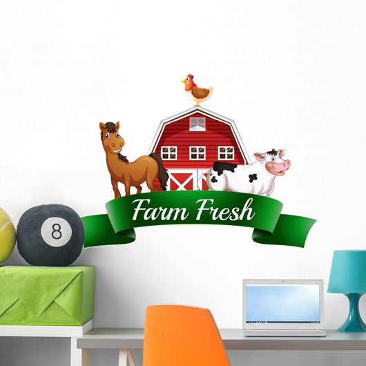Farm Animals, a Barnhouse and a Signboard