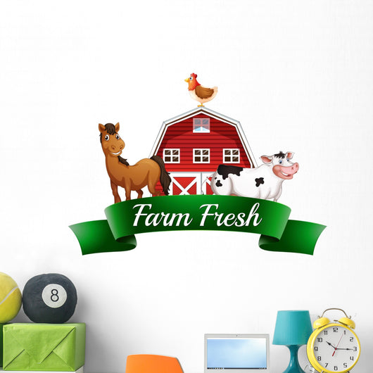 Farm Animals, a Barnhouse and a Signboard