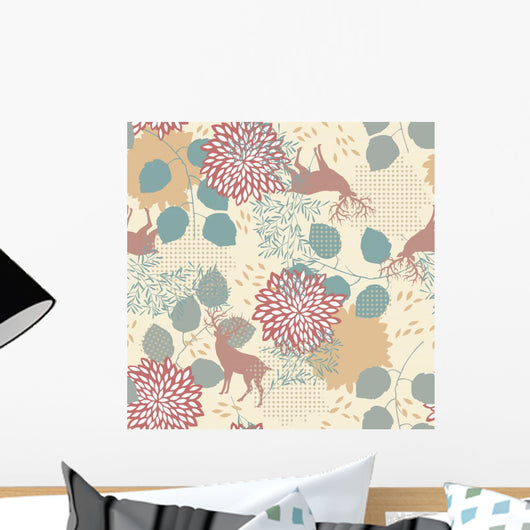 Seamless Pattern with Deer Wall Decal