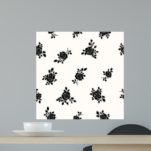 Pattern with Roses Wall Decal Design 2