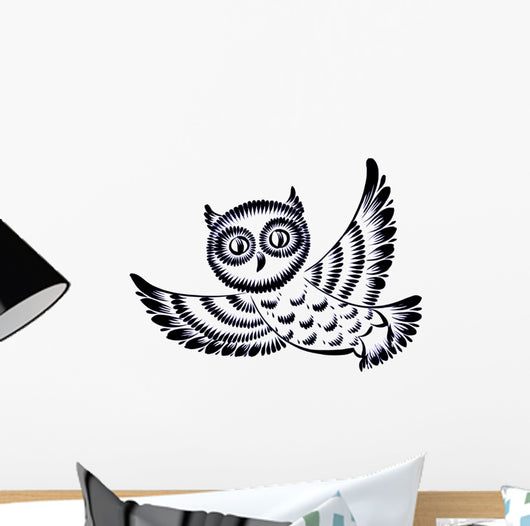 Silhouette Flying Owl Wall Decal