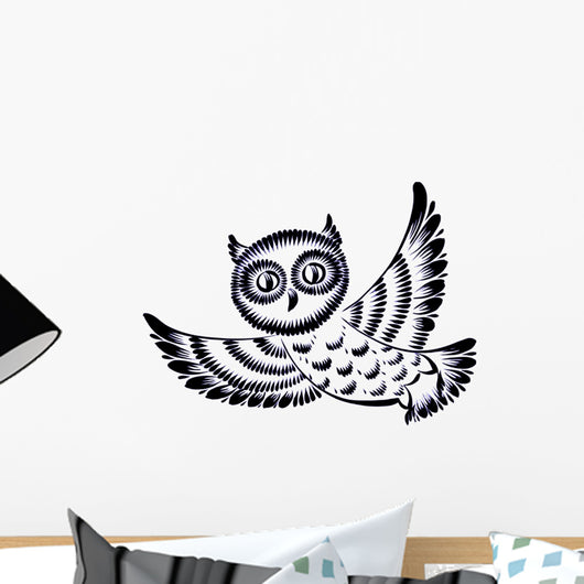 Silhouette Flying Owl Wall Decal