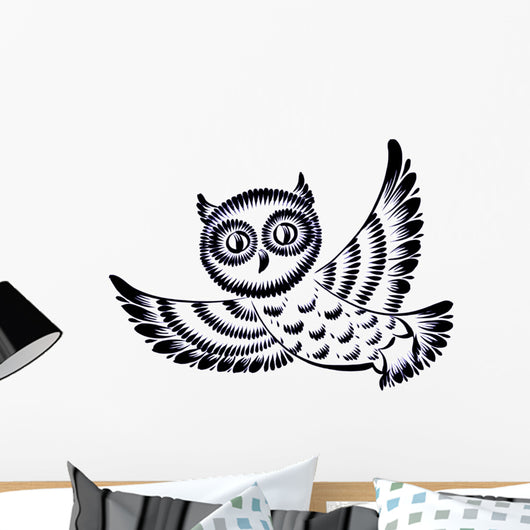 Silhouette Flying Owl Wall Decal