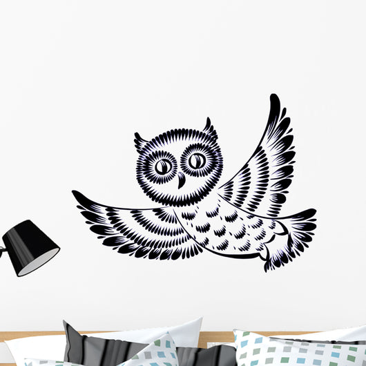 Silhouette Flying Owl Wall Decal