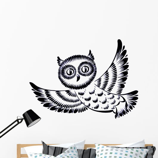 Silhouette Flying Owl Wall Decal