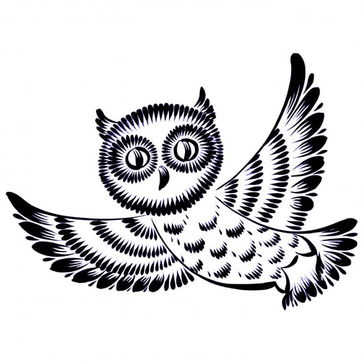 Silhouette Flying Owl Wall Decal
