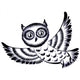 Silhouette Flying Owl Wall Decal
