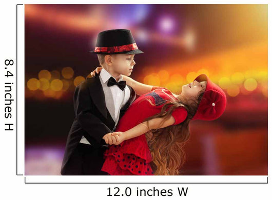 Lovely little boy and girl dancing
