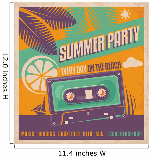 Summer party retro poster vector design