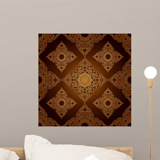 Seamless Pattern Background Damask Wallpaper Wall Decal Design 1