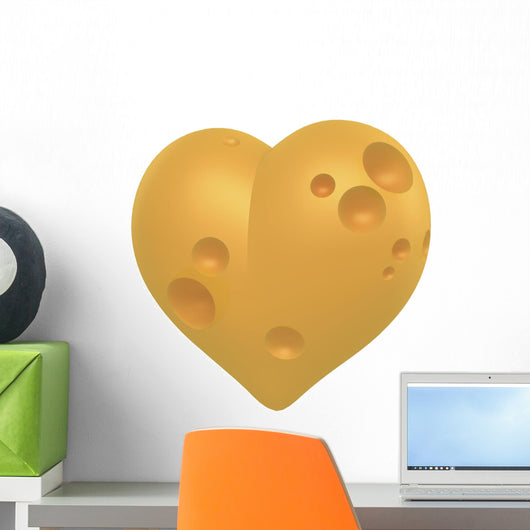 Yellow Cheese Heart Wall Decal