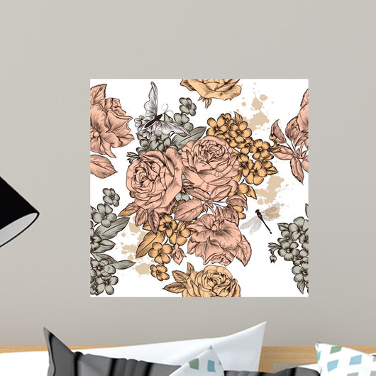 Beautiful Seamless Vector with Wall Decal