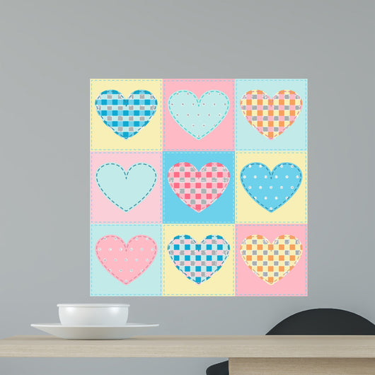 Seamless with Hearts Made Wall Decal