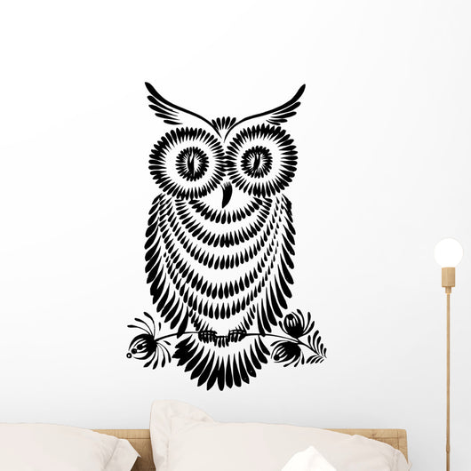 Decorative Silhouette Owl Wall Decal