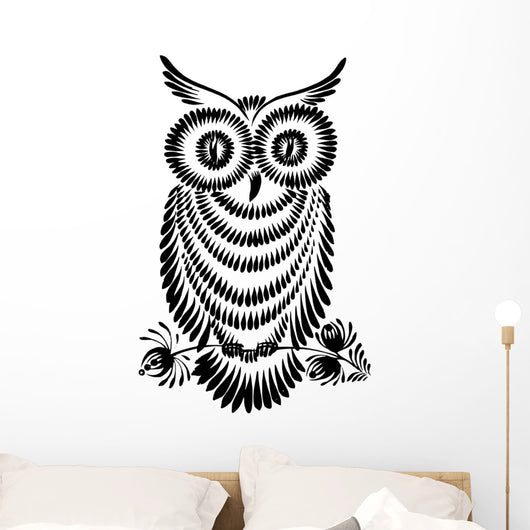 Decorative Silhouette Owl Wall Decal