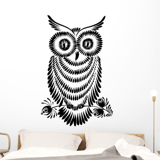 Decorative Silhouette Owl Wall Decal
