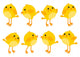 Set of cute little chickens Wall Decal