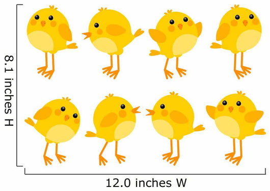 Set of cute little chickens Wall Decal