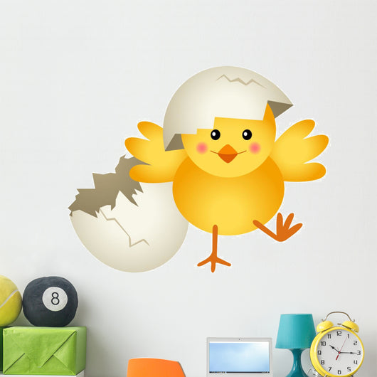 Chick Leaving Cracked Egg Wall Decal