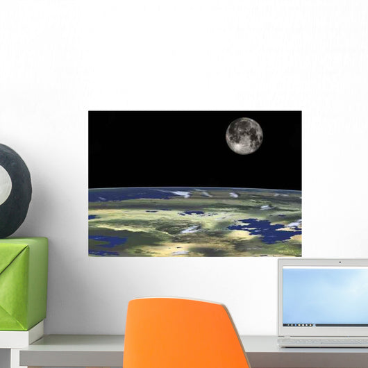 Space Travel- Full Moon Wall Decal