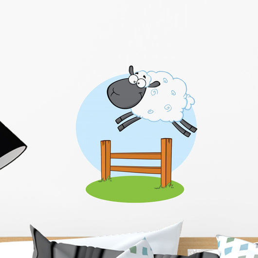 Funny Black Head Sheep Wall Decal