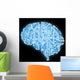 Illustration of circuit board in human brain form Wall Mural