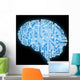Illustration of circuit board in human brain form Wall Mural