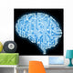 Illustration of circuit board in human brain form Wall Mural