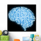 Illustration of circuit board in human brain form Wall Mural