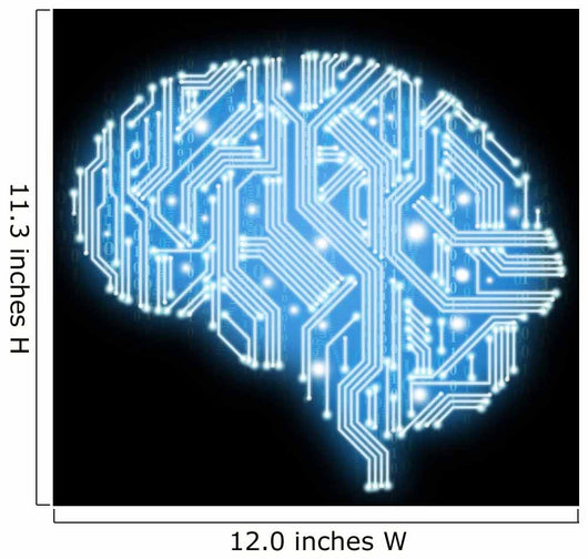 Illustration of circuit board in human brain form Wall Mural