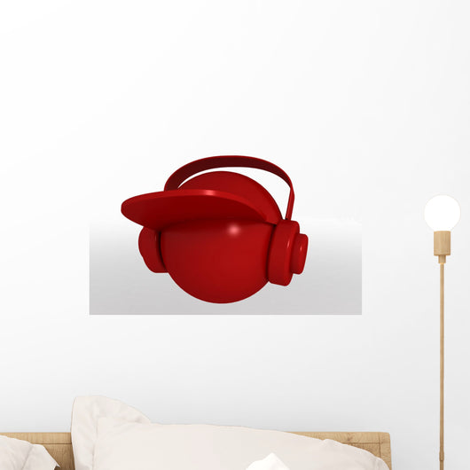 abstract symbol dj, white background Wall Decal